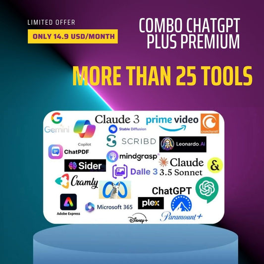 COMBO CHATGPT PLUS PREMIUM (MORE THAN 25 TOOLS)