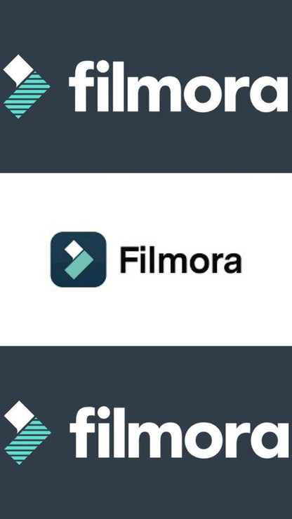 Logo de Filmora, editor de video profesional e intuitivo para creadores de contenido

