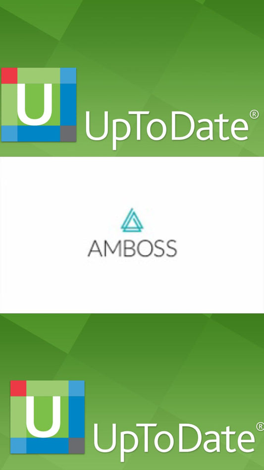 Accede a UpToDate y AMBOSS, herramientas médicas clave para diagnóstico, tratamiento y preparación de exámenes como USMLE y ENARM. Suscripción con acceso a guías clínicas y preguntas de práctica.